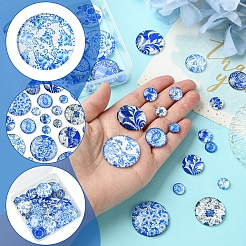 40Pcs 5 Styles Printed Glass Cabochons&nbsp;GGLA-FS0001-11