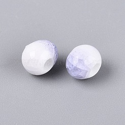 手作りクラックル磁器ビーズ  グラデーション釉薬を施したセラミックビーズ  ティアドロップ  ライラック  7x6x5~6mm  穴：2mm&nbsp;PORC-Q008-06A-04
