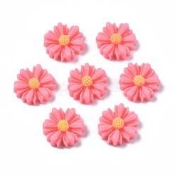 フラットバック髪＆コスチュームアクセサリーの装飾品は、装飾レジンの花デイジーカボションをスクラップ  ライトコーラル  9x2.5mm&nbsp;CRES-Q102-07
