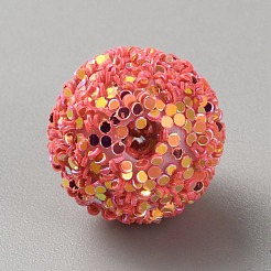 不透明なアクリルビーズ  ラウンド  トマト  15.5x14.5mm  穴：2.3mm&nbsp;MACR-WH0010-12L