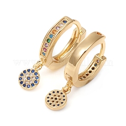 Brass Micro Pave Cubic Zirconia Huggie Hoop Earrings&nbsp;EJEW-G276-20G