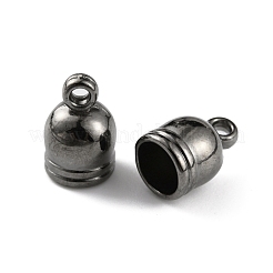 CCBプラスチックコードエンドパーツ  エンドキャップ  ガンメタ色  12.5x8.5mm  穴：1.8mm  内径：6.5mm&nbsp;FIND-WH0050-46B