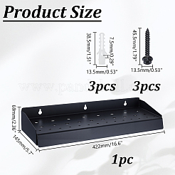 鉄製ディスプレイスタンド  長方形  ブラック  42.2x14.5x6.9cm&nbsp;ODIS-WH0043-202