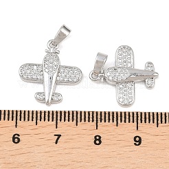 Brass Micro Pave Clear Cubic Zirconia Pendants&nbsp;KK-G549-18C-P
