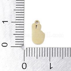 304ステンレススチールチャーム  エナメル  うんジェスチャーチャーム  14KGP本金メッキ  10x5x1mm  穴：1.2mm&nbsp;STAS-L022-407G