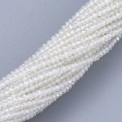 電気メッキガラスビーズセット  ABカラーメッキ  多面カット  ロンデル  クリアAB  2x1.5mm  穴：0.6mm  約208~220個/連  34~36cm&nbsp;X-EGLA-F149-AB-01