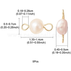 Natural Cultured Freshwater Pearl Connector Charms&nbsp;PALLOY-YW0001-52