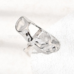 女性用304ステンレススチールカフオープンリング  ナゲット  ステンレス鋼色  18mm&nbsp;RJEW-T034-01P