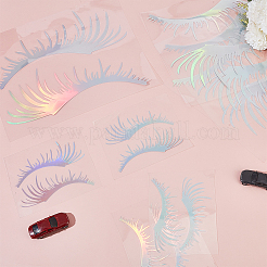 8 Pairs 2 Styles Eyelash Shape Waterproof PVC Picture Stickers&nbsp;DIY-HY0003-05C