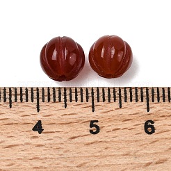 天然石カーネリアンビーズ  カボチャ  染め＆加熱  8.5x7.5mm  穴：1.2~1.5mm&nbsp;G-B157-01