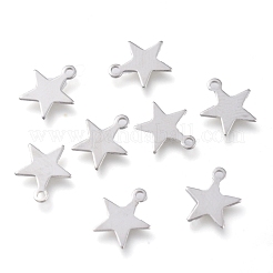 真鍮製チャーム  スター  プラチナ  8.5x7.5x0.4mm  穴：1mm&nbsp;KK-H739-01B-P