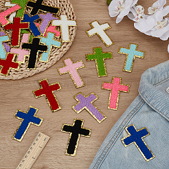 Towel Embroidery Style Cloth Iron on/Sew on Patches&nbsp;DIY-FG0007-22