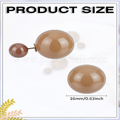 プラスチックラウンドスタッドピアス1組  丸玉スタンドピアス  コーヒー  16mm&nbsp;EJEW-LP0012-06B