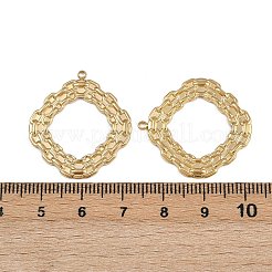 304ステンレスペンダント  イオンプレーティング（ip）  ひし形チャーム  18KGP本金メッキ  28x26x1.5mm  穴：1.4mm&nbsp;STAS-A120-09G