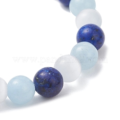 Dyed Natural Quartz & Sesame Jasper Beaded Stretch Bracelets for Women Men&nbsp;BJEW-JB13403