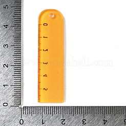 学校シーズンのテーマがプリントされたアクリルパーツ  定規  12.5x47x2.5mm  穴：2.5mm&nbsp;LS-OACR-B029-02E