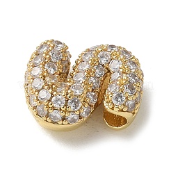 Brass Micro Pave Cubic Zirconia Beads&nbsp;X-KK-P290-61G-S