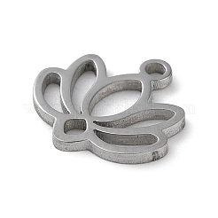 変色しない304ステンレススチールペンダント  レーザー切断  ハスの花  ステンレス鋼色  11x11x1mm  穴：1.2mm&nbsp;STAS-P338-02P