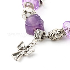 Heart Angel Clover Flowers European Bracelet for Teen Girl Women&nbsp;BJEW-JB06849-05