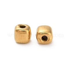 304ステンレススチールビーズ  キューブ  イオンプレーティング（ip）  18KGP本金メッキ  4.5x4x3.8mm  穴：1.2mm&nbsp;STAS-D204-10G
