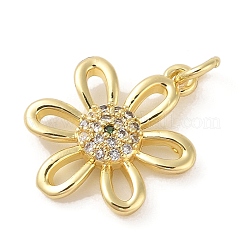 Brass Micro Pave Clear Cubic Zirconia Pendants&nbsp;ZIRC-P121-05B-G