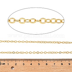 真鍮製アズキチェーン  カドミウムフリー＆ニッケルフリー＆鉛フリー  ハンダ付け  カード用紙付き  18KGP本金メッキ  2.5x2x0.3mm  約3.28フィート（1m）/ pc&nbsp;CHC-H111-05G-02