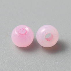 手作りランプワークビーズ  ロンデル  ピンク  4x2.5mm  穴：1mm  150個/袋&nbsp;LAMP-TAC0001-05T