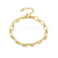 Brass Oval Link Chain Bracelets for Women Men&nbsp;BJEW-K273-15G