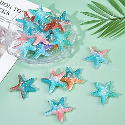 DIYダングルピアス作成キット  樹脂ペンダント入り  真鍮のピアスフックと丸カン  ヒトデ  ゴールデン＆シルバー  130個/箱&nbsp;DIY-NB0005-44