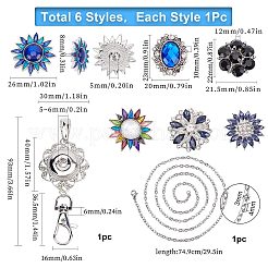 DIY Interchangeable Flower Office Lanyard ID Badge Holder Necklace Making Kit&nbsp;DIY-SC0021-46