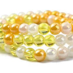 Transperant Electroplate Glass Beads Strands&nbsp;GLAA-YW0003-21