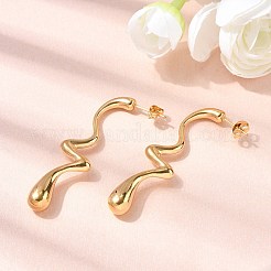 304 Stainless Steel Irregular Teardrop Stud Earrings&nbsp;EJEW-P330-02G