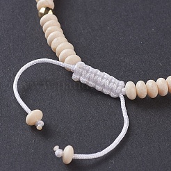 Natural Fossil Braided Bead Bracelets&nbsp;BJEW-O175-C12