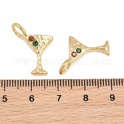 304 Stainless Steel Micro Pave Cubic Zirconia Pendants&nbsp;CU-CBAAD99-02G-B
