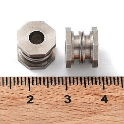 変色しない303ステンレススチールヨーロピアンビーズ  大穴ビーズ  コラム  ステンレス鋼色  10x10x8.5mm  穴：4mm&nbsp;STAS-Q302-19A-P
