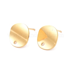 201 ステンレス スタッド イヤリング  304ステンレスピン付き  フラットラウンド  ゴールドカラー  12mm  穴：1.5mm  ピン：0.7mm&nbsp;STAS-B035-07G