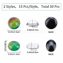 30Pcs 2 Style Translucent Glass Cabochons&nbsp;GLAA-SC0001-71