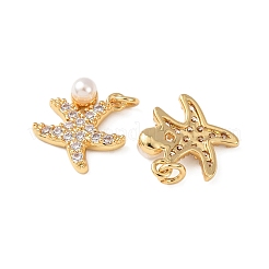 Brass Micro Pave Cubic Zirconia Pendants&nbsp;KK-C143-24G