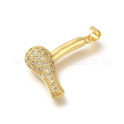 Rack Plating Brass with Cubic Zirconia Pendants&nbsp;KK-Z086-42G