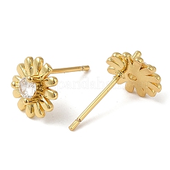 Rack Plating Brass Flower Stud Earrings&nbsp;EJEW-M235-06G