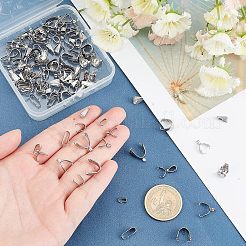DIYペンダント作り用ベイルキット120個  304ステンレススチールスナップオンベイル、ピンチベイル、アイスピックピンチベイルを含む  ステンレス鋼色  120個/セット&nbsp;STAS-UN0031-22