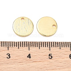 シーグレース真鍮ペンダント  フラットラウンドのチャーム  ニッケルフリー  空白タグのスタンプ  18KGP本金メッキ  10x10x1mm  穴：1.4mm&nbsp;XGRQ29867-384G