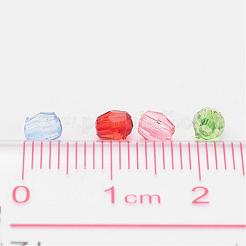 染色された透明なアクリルビーズ  多面カットラウンド  ミックスカラー  直径約4mm  穴：1個/ 13000グラム約500mm&nbsp;DB4MMM