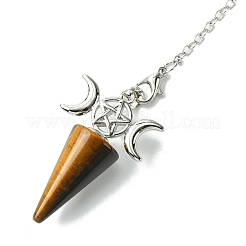 Natural Tiger Eye Cone Dowsing Pendulum Big Pendants&nbsp;G-C114-01P-16