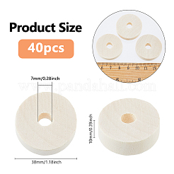 40Pcs Natural Wood Beads&nbsp;WOOD-DC0001-28