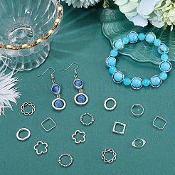 160Pcs 8 Styles Tibetan Style Alloy Bead Frame&nbsp;FIND-SC0017-74