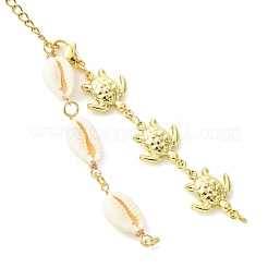 Summer Beach Natural Cowrie Shell & 304 Stainless Steel Turtle Link Chain Bracelet Making&nbsp;AJEW-JB01619