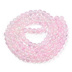Transparent Crackle Baking Paint Glass Beads Strands&nbsp;X2-DGLA-T003-01A-14