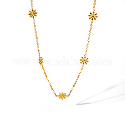 Elegant 304 Stainless Steel Daisy Link Chain Necklaces and Bracelets Sets for Women&nbsp;EE7355-1