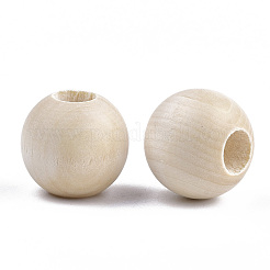 Natural Unfinished Wood Beads&nbsp;WOOD-Q038-25mm
